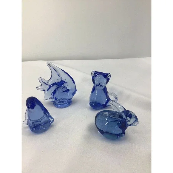 UNITED STATES COMMEMORATIVE FINE ART GALLERY 4 BLUE CRYSTAL PAPERWEIGHTS - Picture 3 of 12